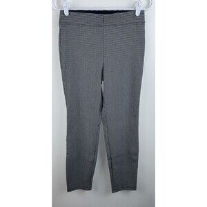 Max Studio Ankle Leg Career Pants Womens Medium Black White Check Pull On NWT